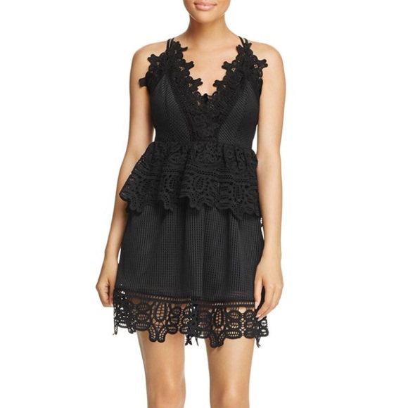 black lace peplum dress